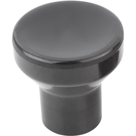 Kipp Mushroom Knob Size:3 D=M08, D1=33, Thermoset Black Polished, Comp:Stainless Steel Bright K1286.1308